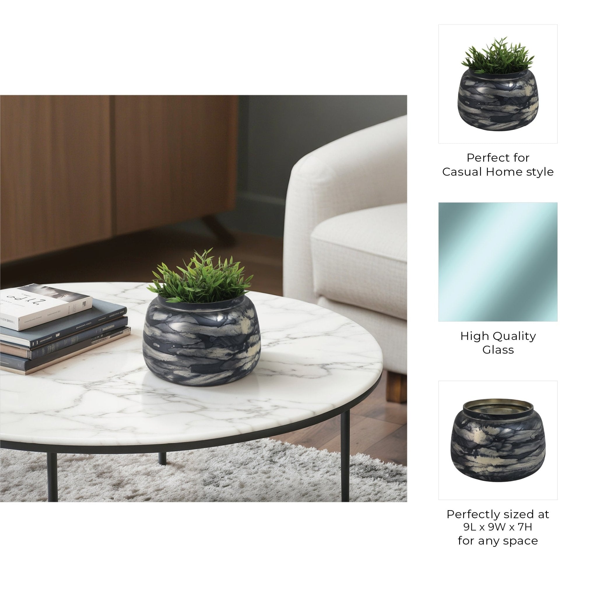 Annecy Blue Glass Vase Vases and Jars| Sagebrook Home