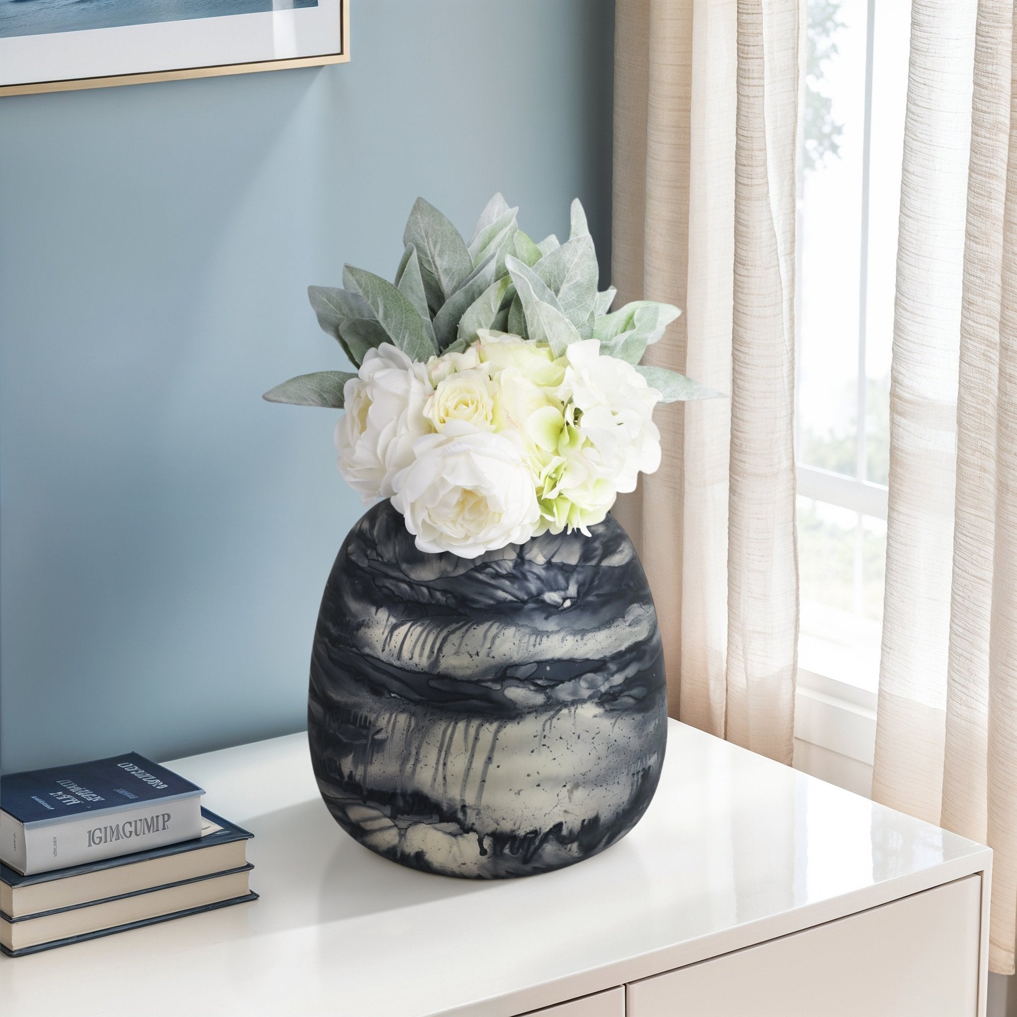 Annecy Blue Glass Vase Vases and Jars| Sagebrook Home
