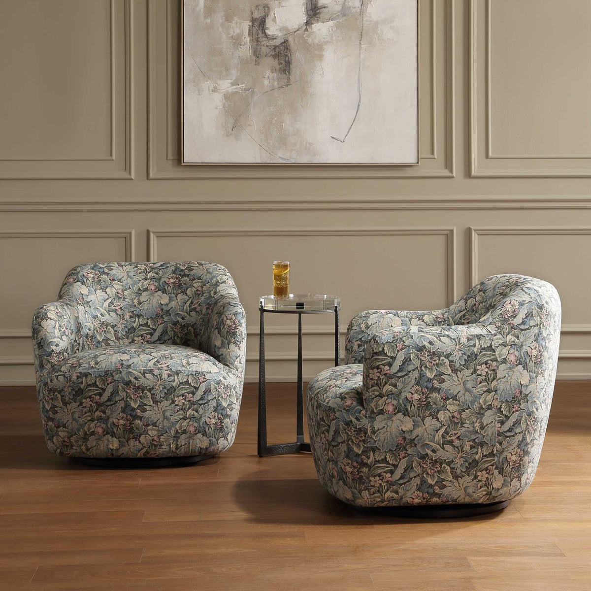 Ansel Tapestry Swivel Chair Chairs| Uttermost