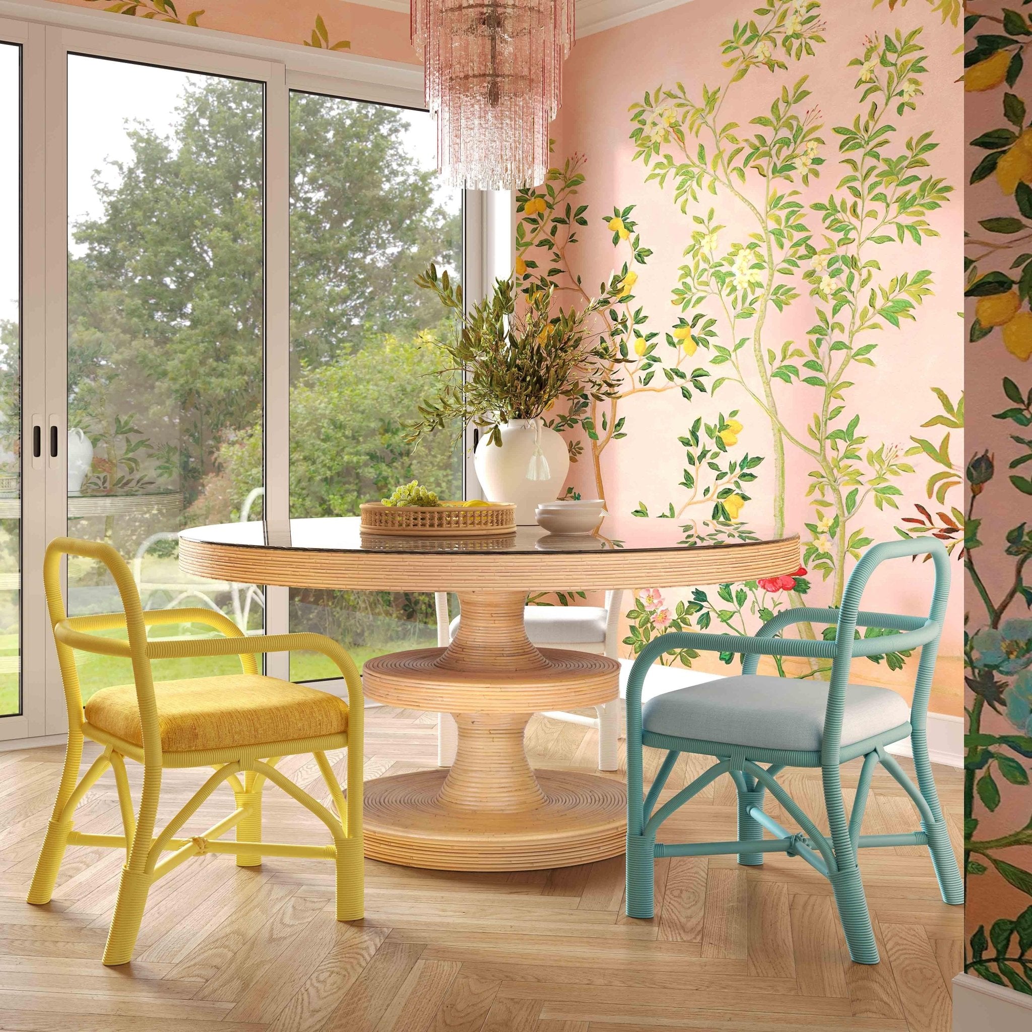 Apollonia Natural Rattan Round Dining Table Dining Tables| TOV