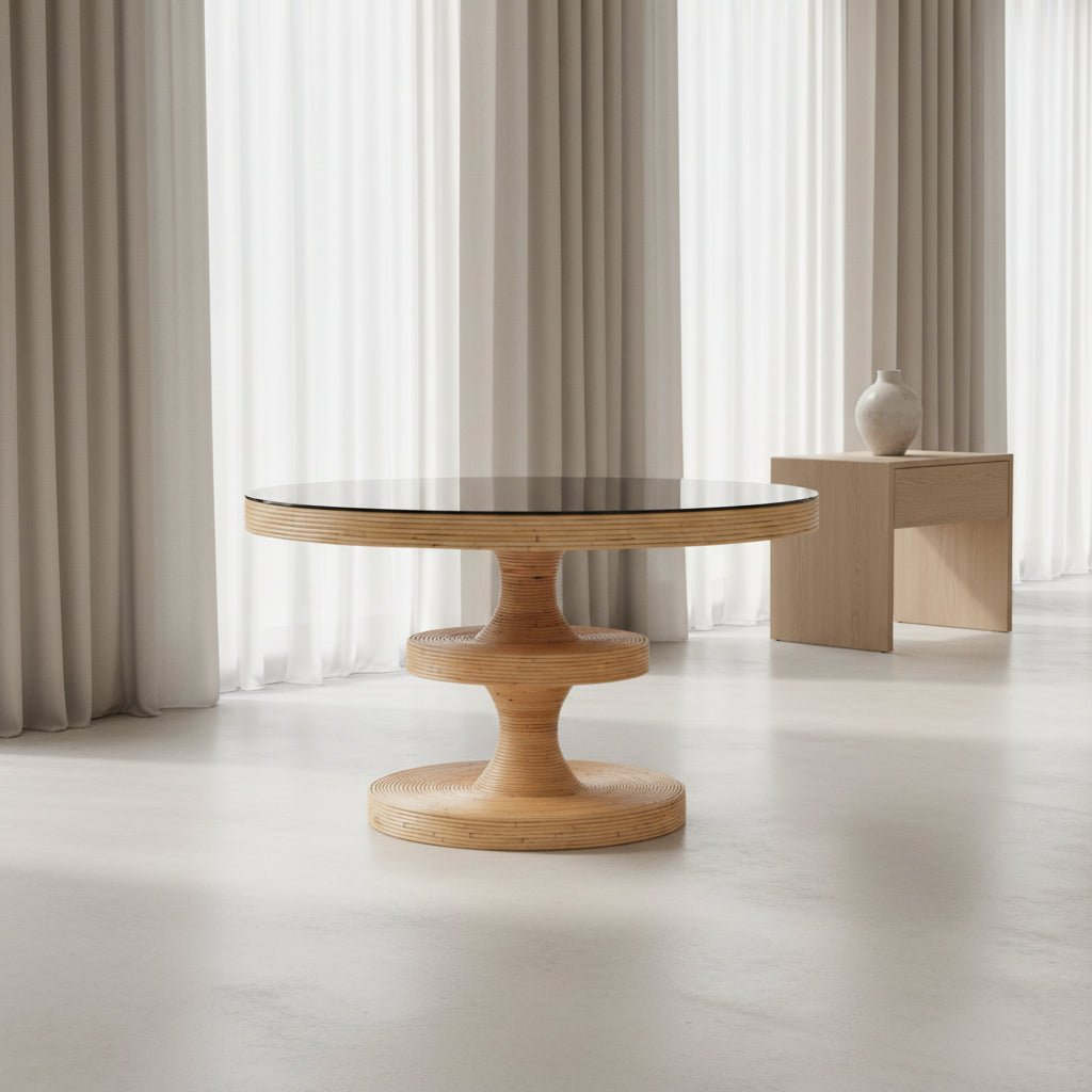 Apollonia Natural Rattan Round Dining Table Dining Tables| TOV