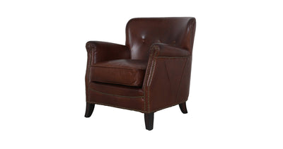 April Brown Leather Accent Chair - Al Rugaib Furniture