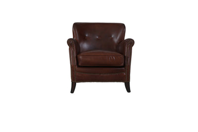 April Brown Leather Accent Chair - Al Rugaib Furniture