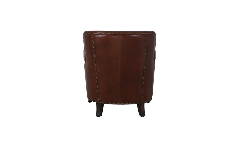 April Brown Leather Accent Chair - Al Rugaib Furniture