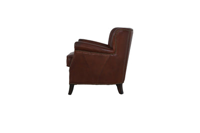 April Brown Leather Accent Chair - Al Rugaib Furniture