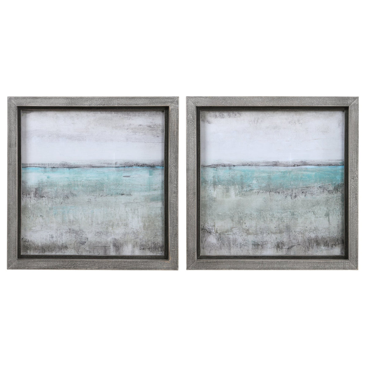 Aqua Horizon Framed Prints, S/2 Wall Art| Uttermost