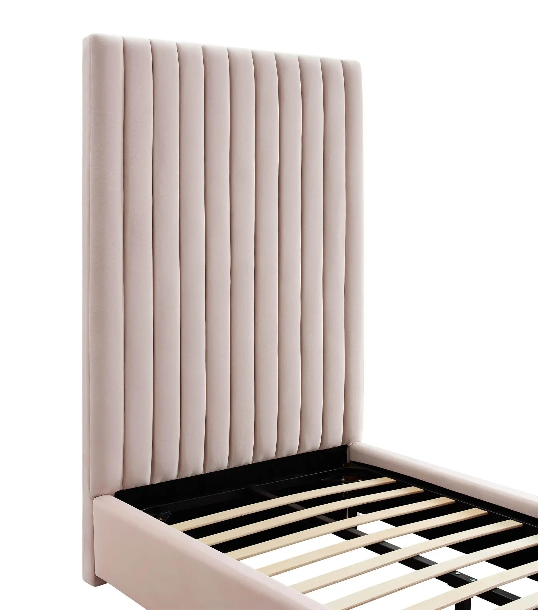 Arabelle Blush Velvet Bed in Twin Beds| TOV
