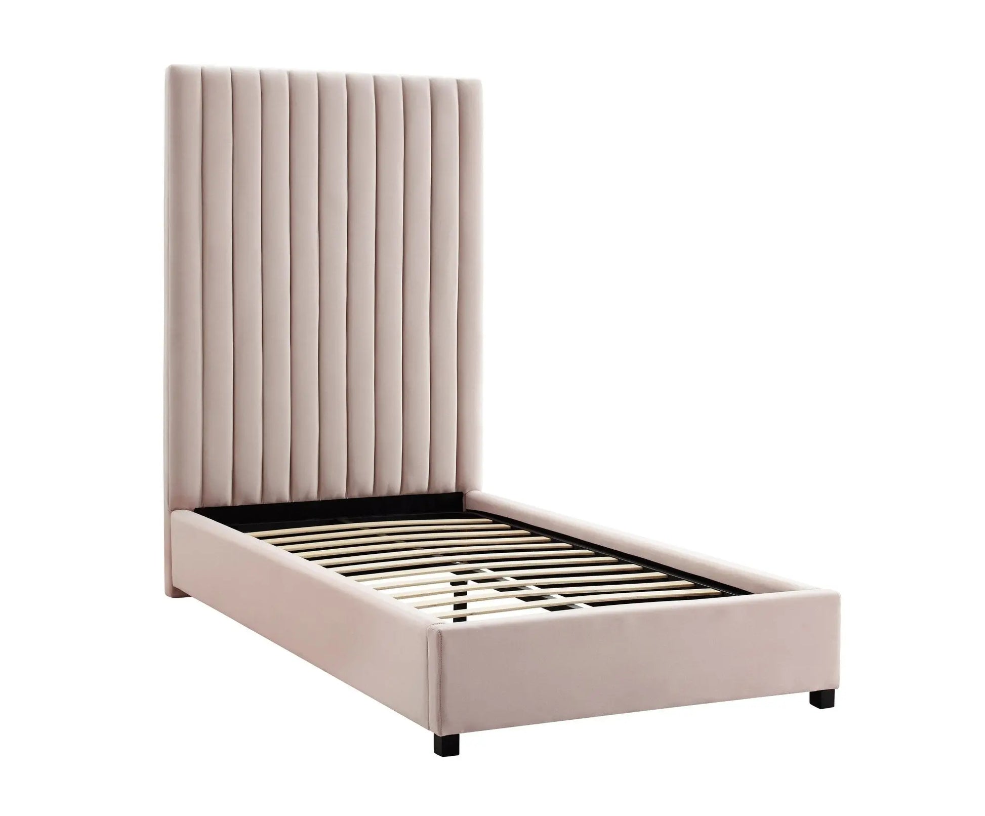 Arabelle Blush Velvet Bed in Twin Beds| TOV