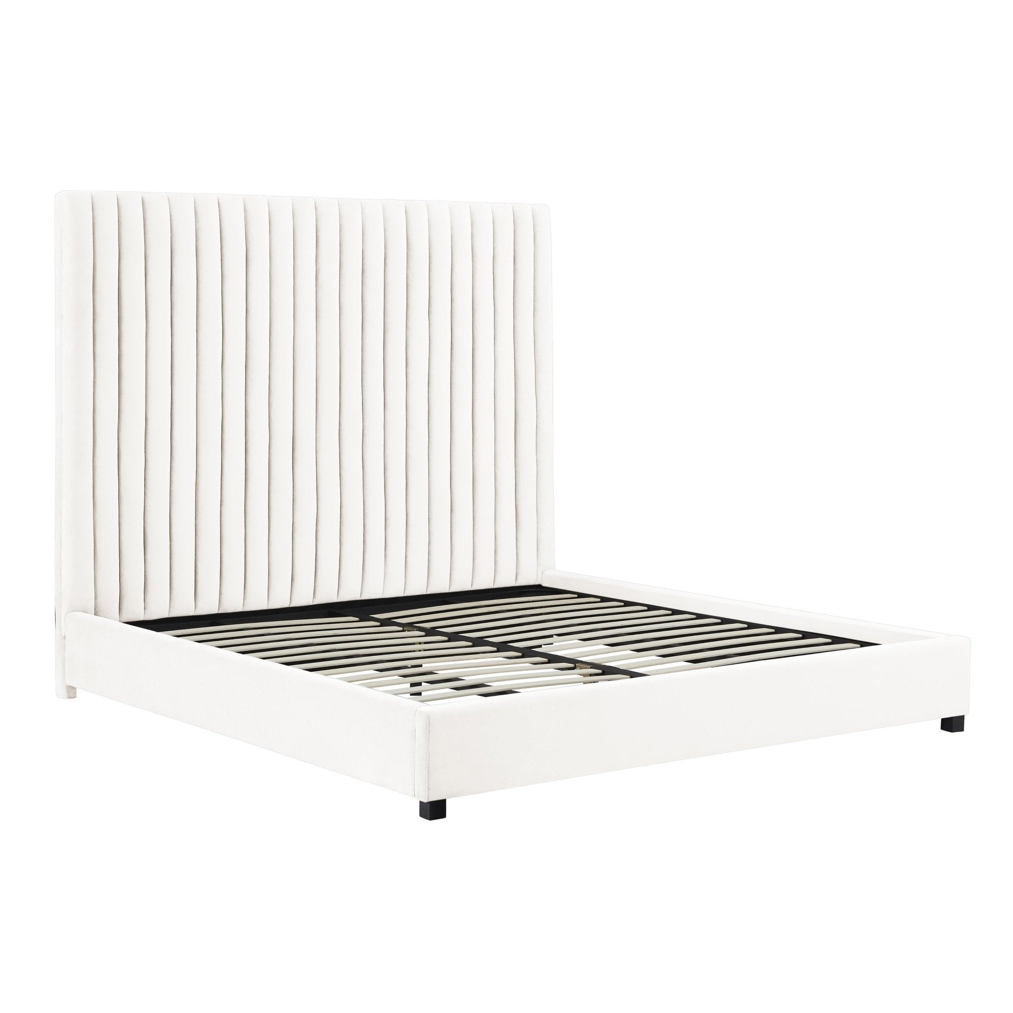 Arabelle White Velvet Bed in King Beds| TOV