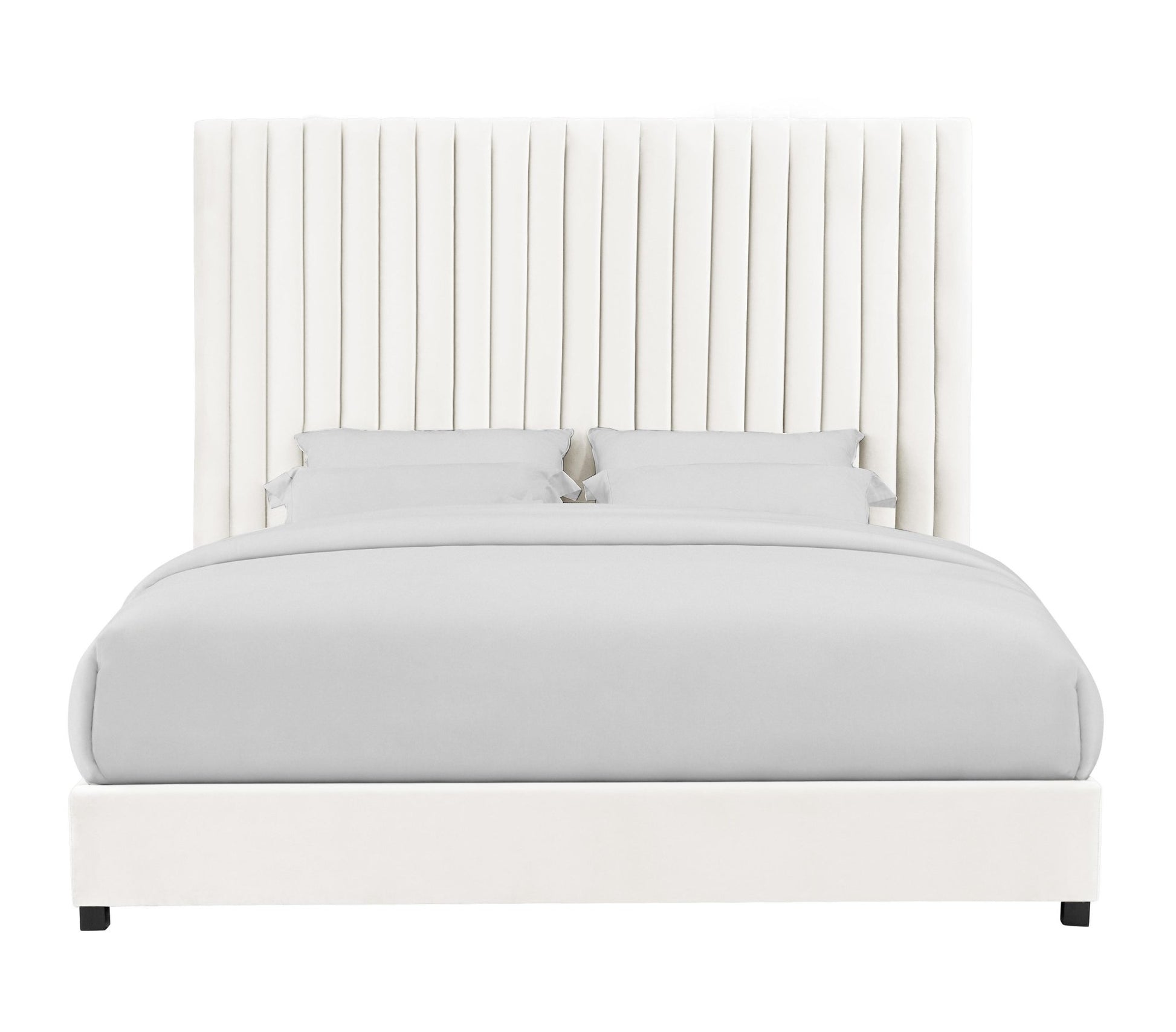 Arabelle White Velvet Bed in Queen Beds| TOV