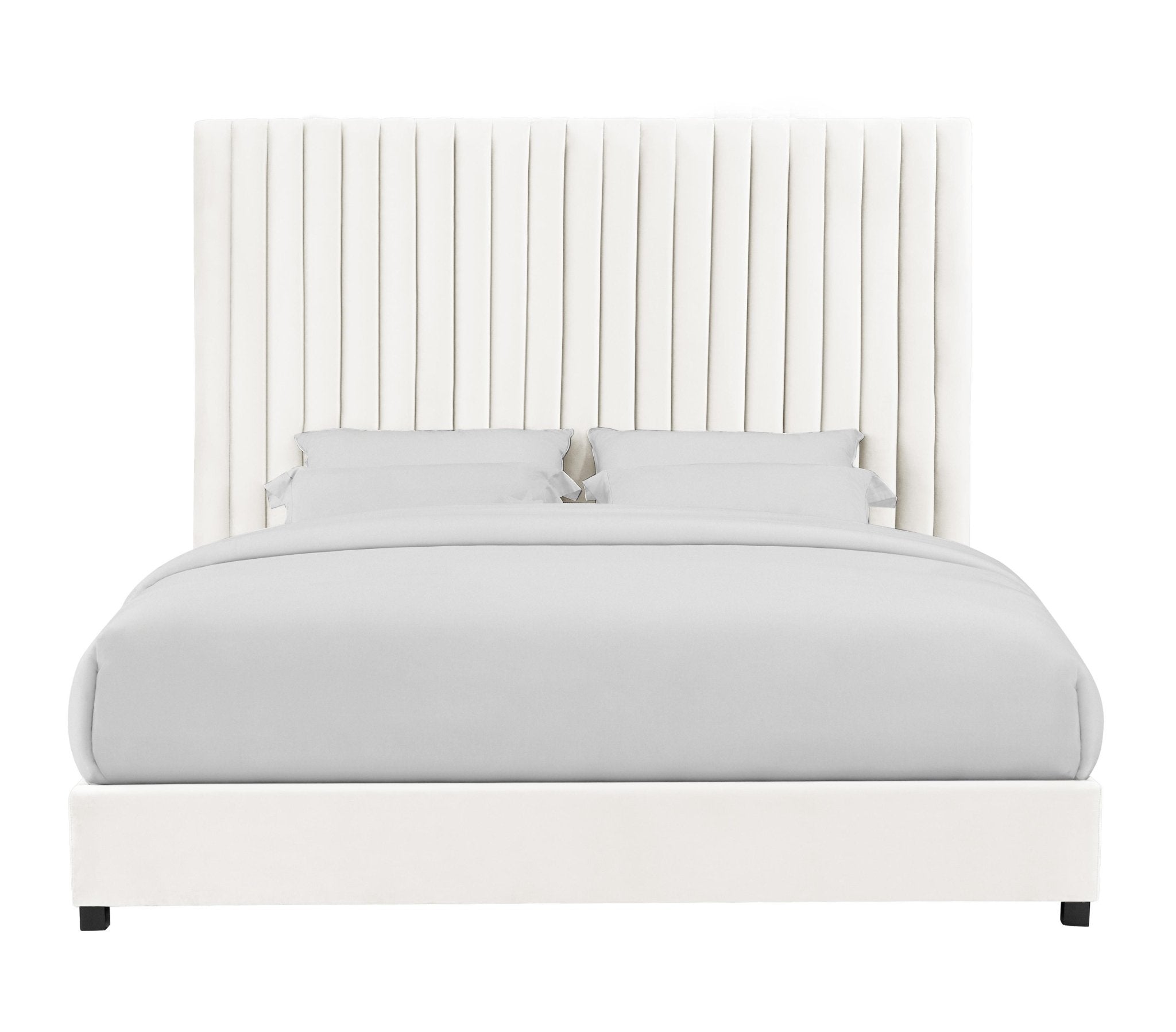 Arabelle White Velvet Bed in Queen Beds| TOV