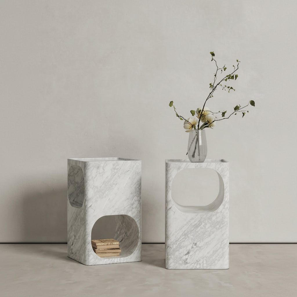 Arabescato Side Table Table Decors| Roots Furniture