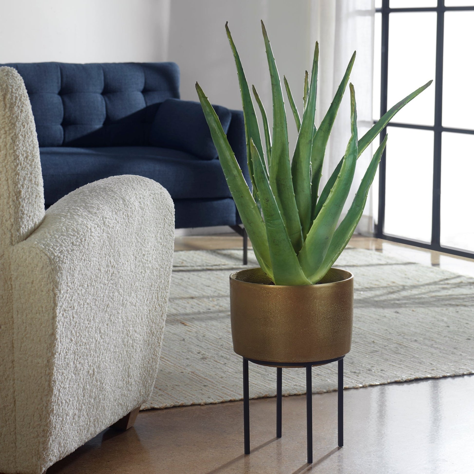 Arabia Aloe Planter, 2 Cartons Table Decors| Uttermost