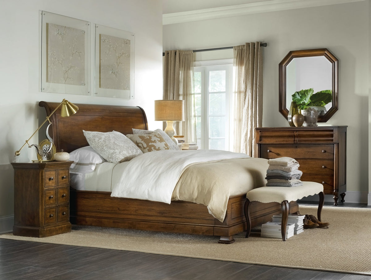 Archivist Queen Sleigh Bed withLow Footboard Beds| Hooker