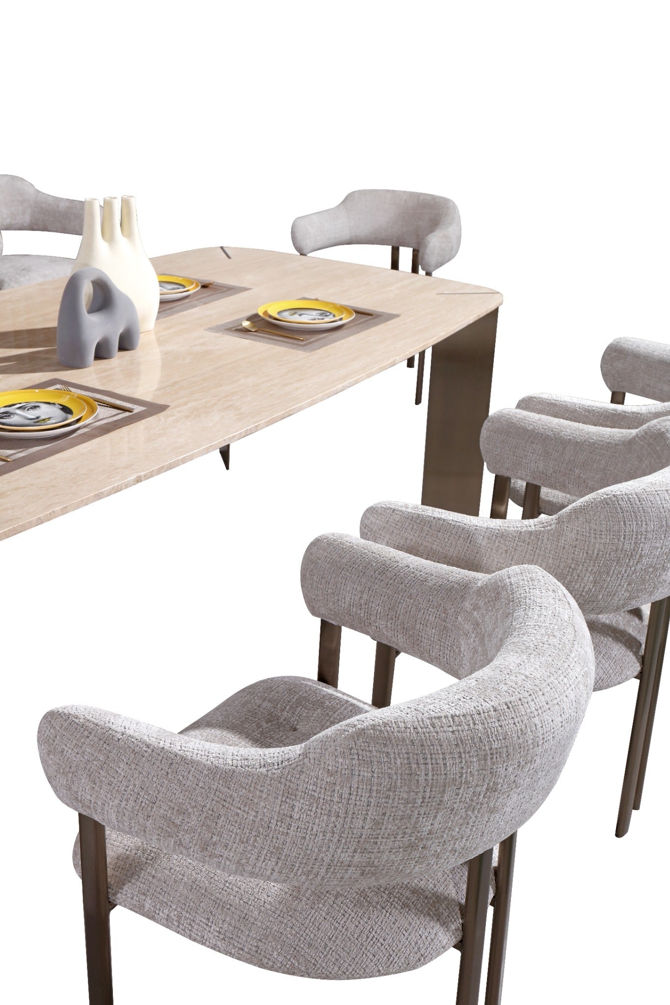 Arcline Beige Dining Table – 240 cm (8 Seater) Dining Tables| AlRugaib Furniture