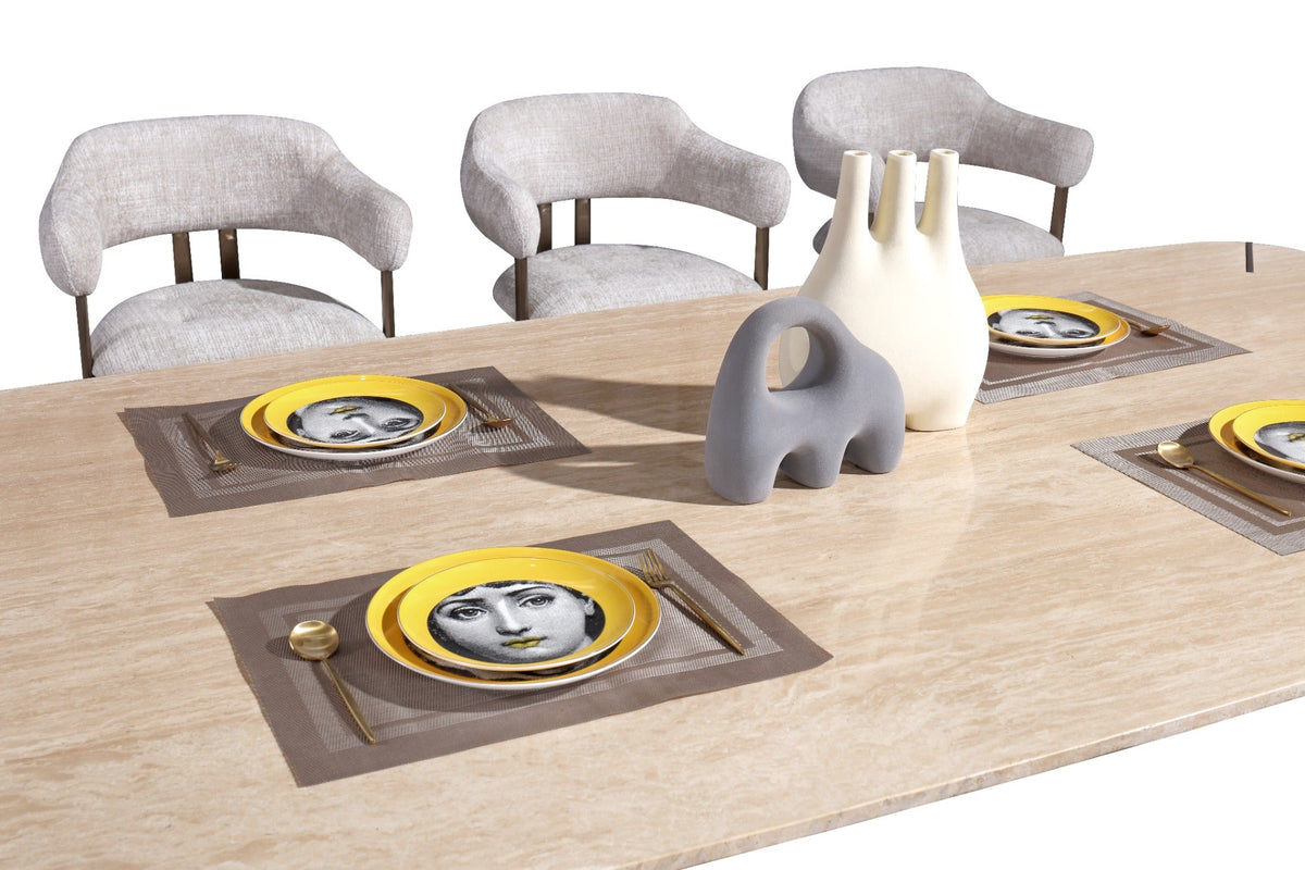 Arcline Beige Dining Table – 240 cm (8 Seater) Dining Tables| AlRugaib Furniture