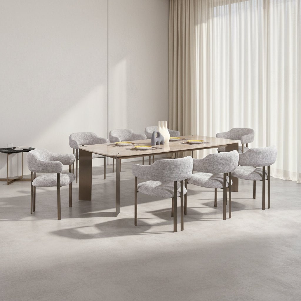 Arcline Beige Dining Table – 240 cm (8 Seater) Dining Tables| AlRugaib Furniture