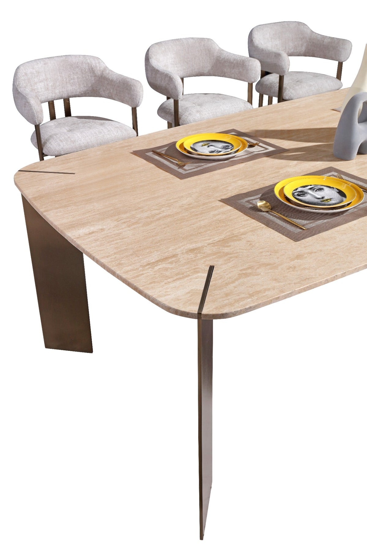 Arcline Beige Dining Table – 240 cm (8 Seater) Dining Tables| AlRugaib Furniture