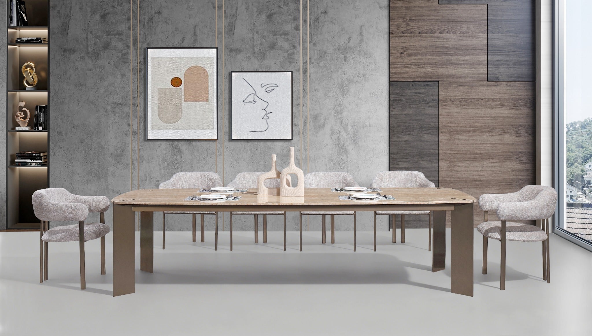 Arcline Beige Dining Table – 300 cm (10 Seater) Dining Tables| AlRugaib Furniture