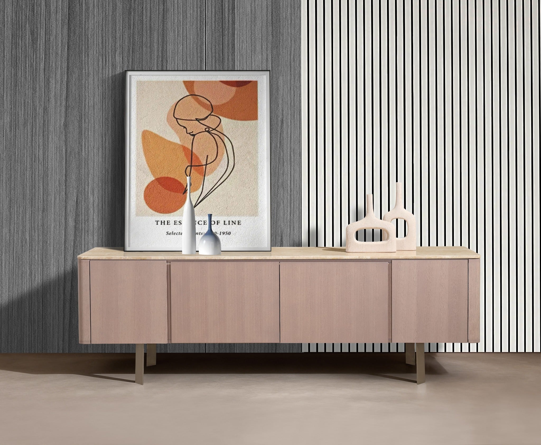 Arcline Beige Sideboard Consoles & Sideboards| AlRugaib Furniture