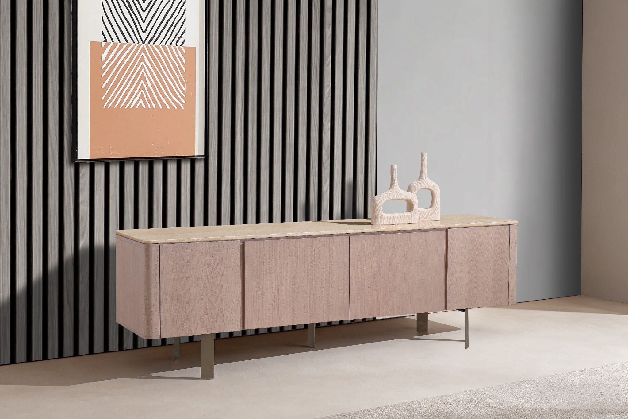 Arcline Beige Sideboard Consoles & Sideboards| AlRugaib Furniture