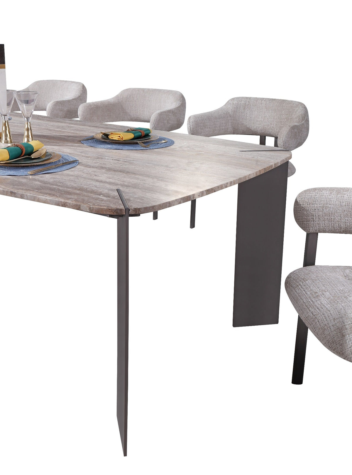 Arcline Grey Dining Table – 240 cm (8 Seater) Dining Tables| AlRugaib Furniture