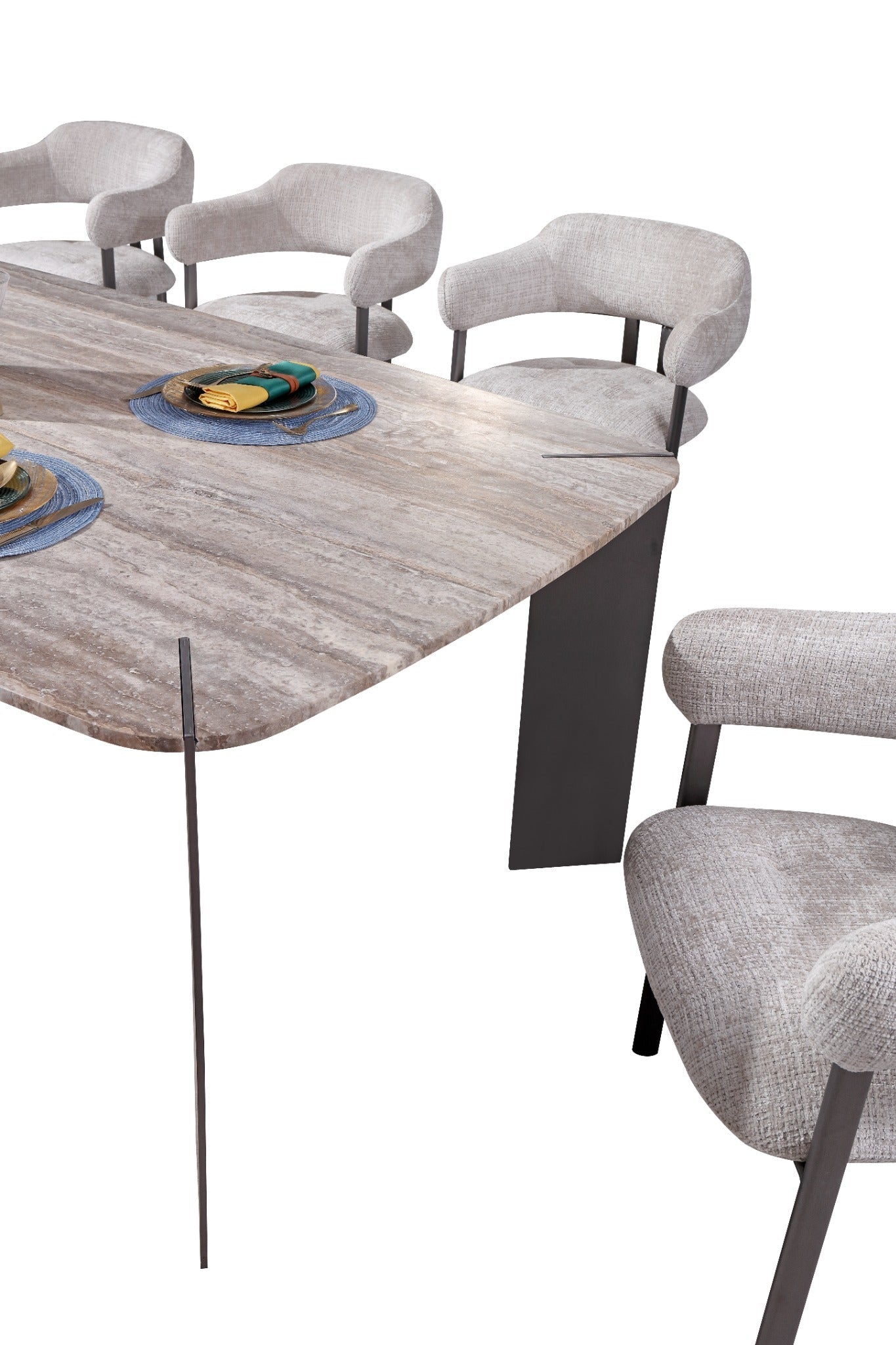 Arcline Grey Dining Table – 240 cm (8 Seater) Dining Tables| AlRugaib Furniture
