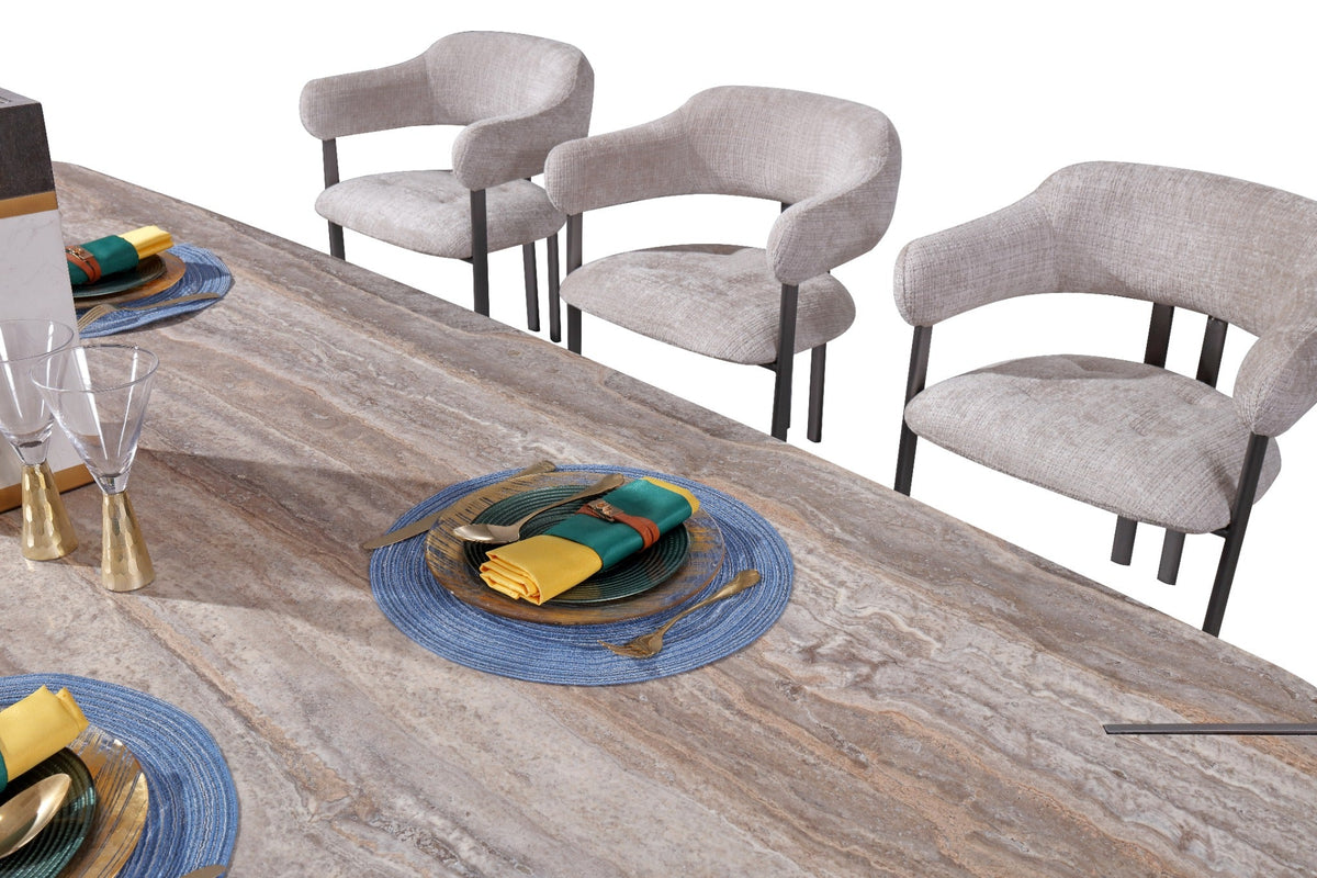 Arcline Grey Dining Table – 240 cm (8 Seater) Dining Tables| AlRugaib Furniture