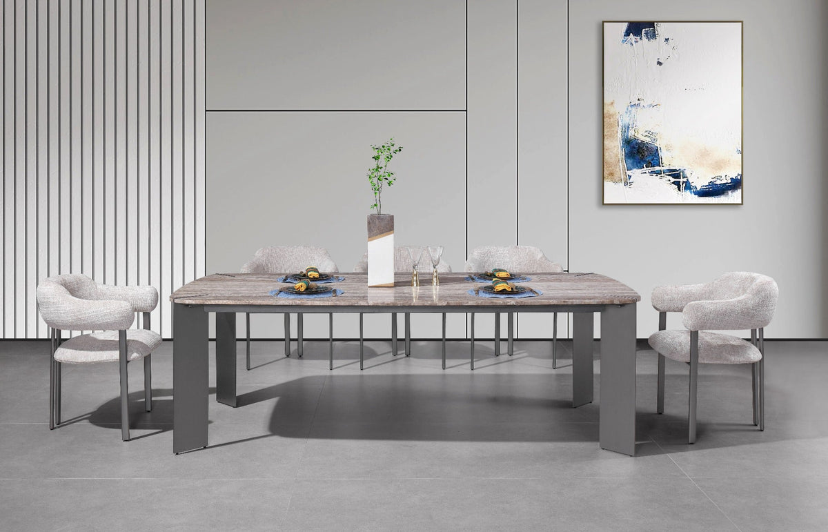 Arcline Grey Dining Table – 240 cm (8 Seater) Dining Tables| AlRugaib Furniture