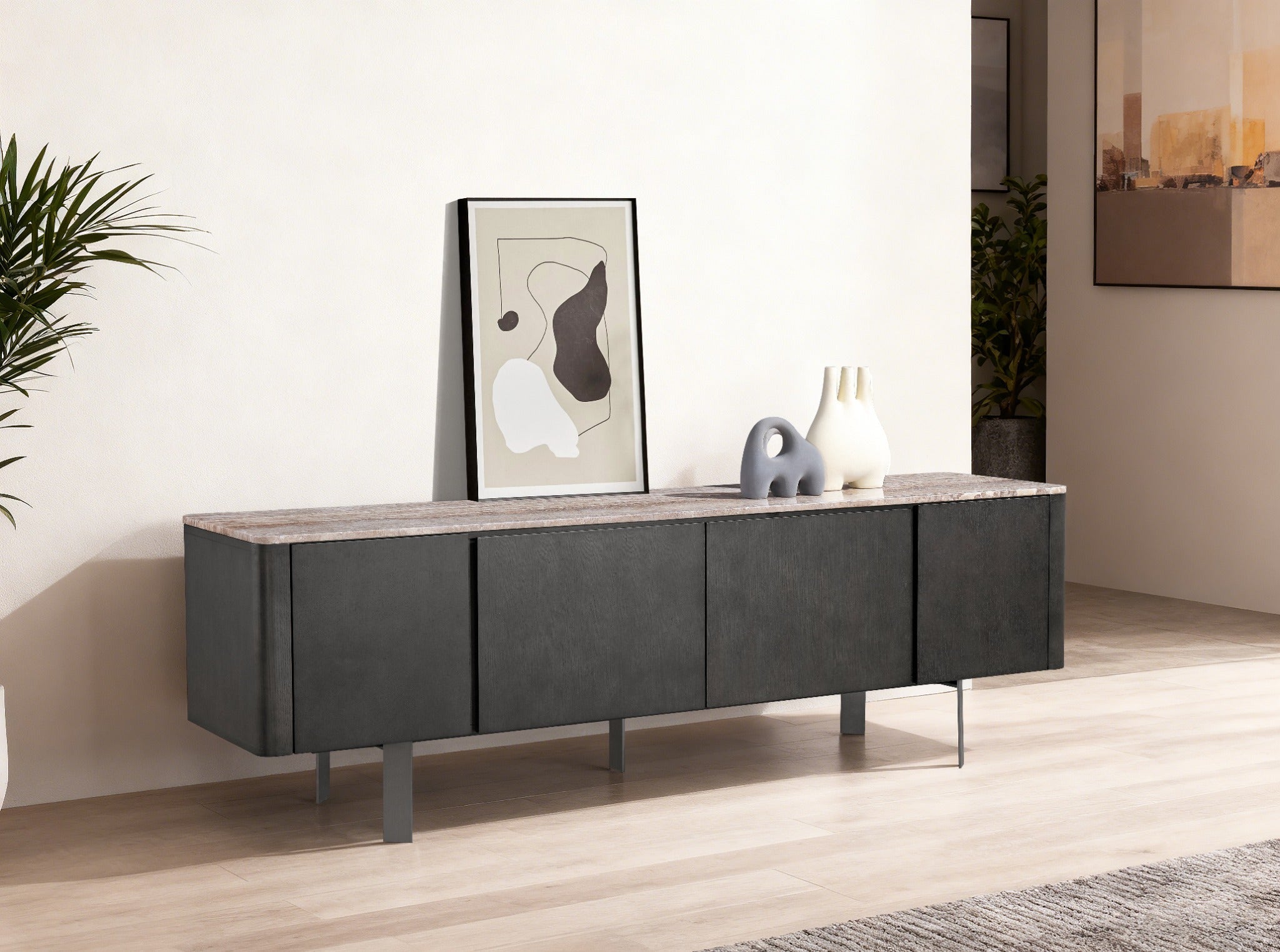 Arcline Grey Sideboard Consoles & Sideboards| AlRugaib Furniture