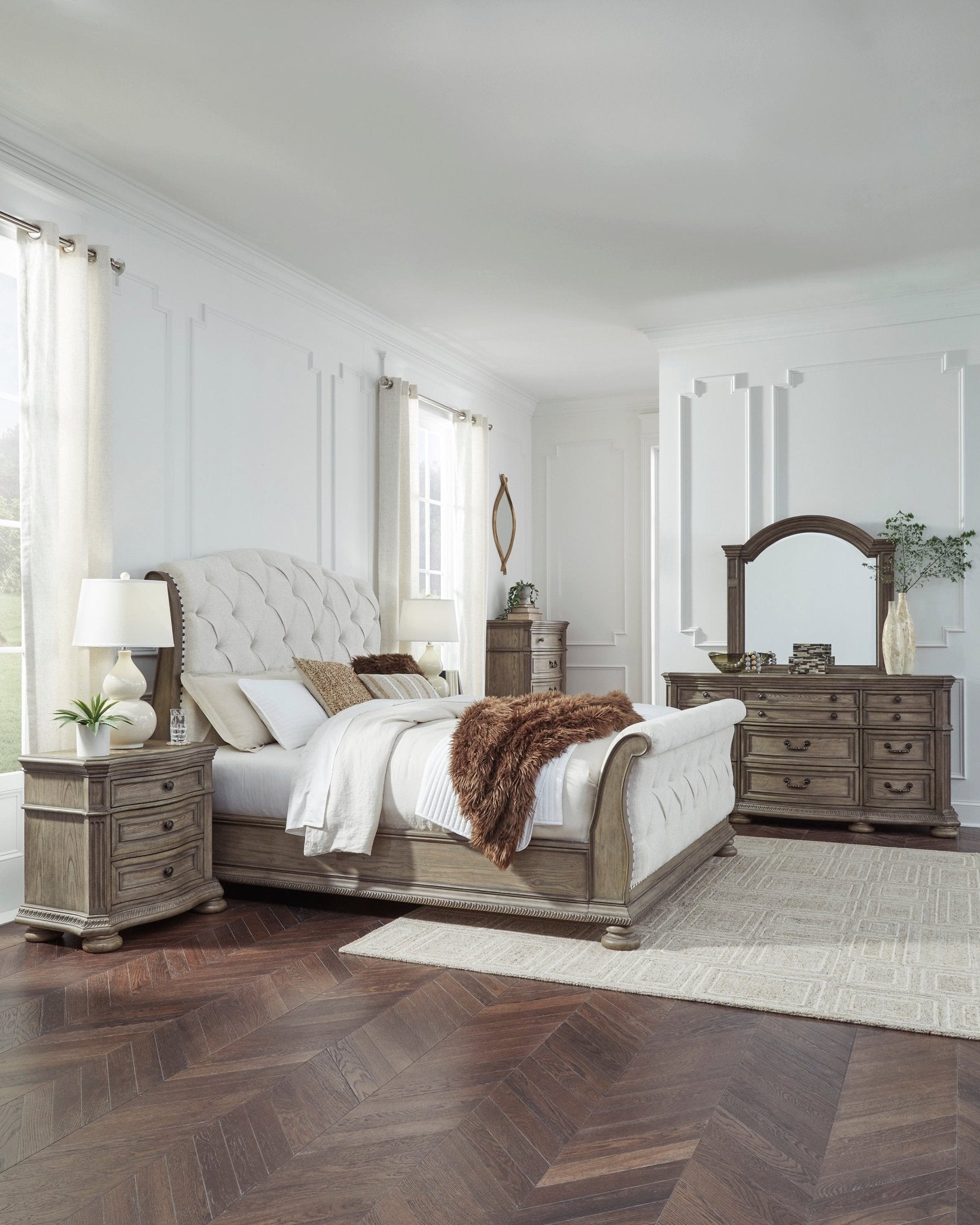 Ardenfield California King Upholstered Sleigh Bed Beds| Ashley Homestore