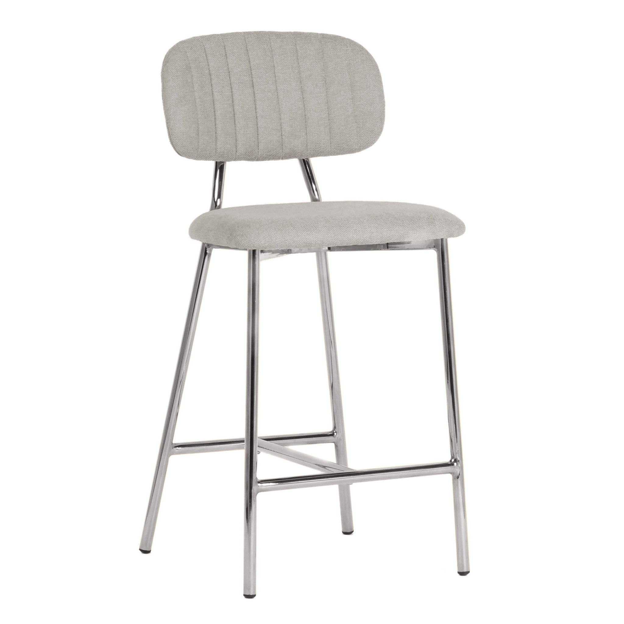 Ariana Grey Counter Stool - Silver Legs Stools| TOV