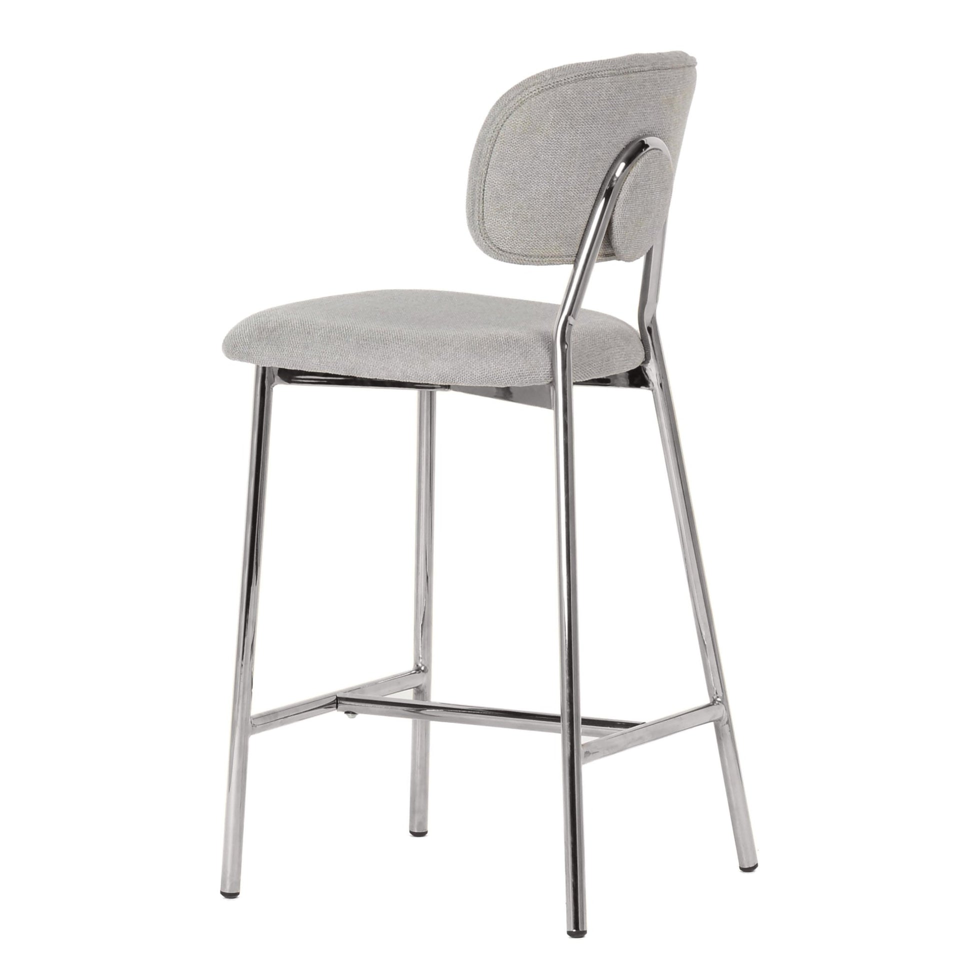 Ariana Grey Counter Stool - Silver Legs Stools| TOV