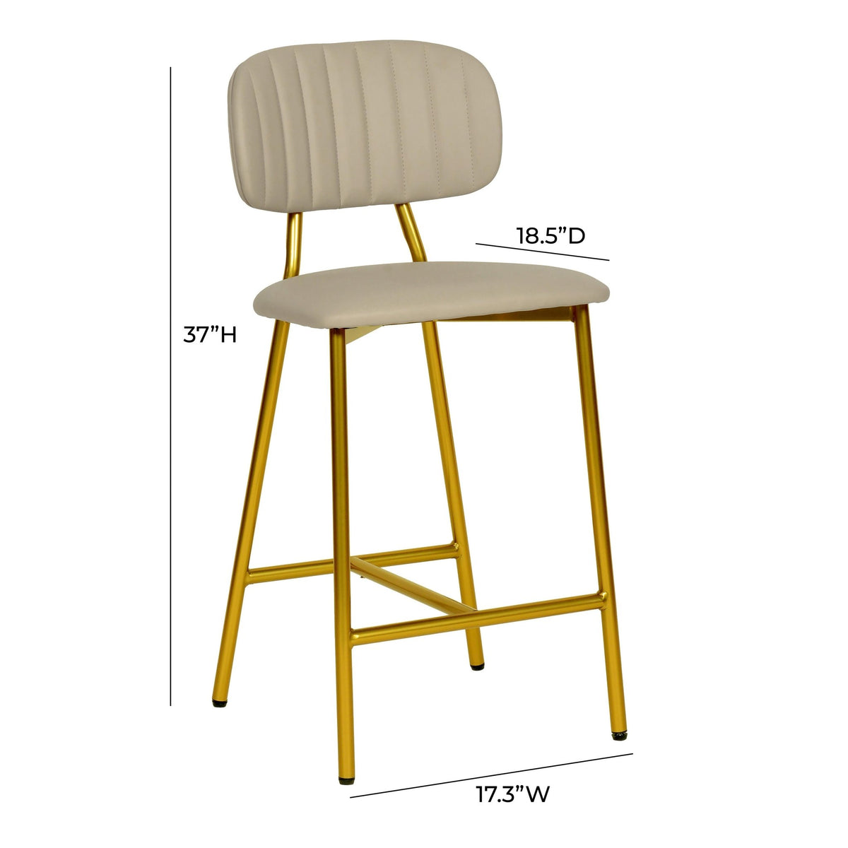 Ariana Nude Vegan Leather Counter Stool Stools| TOV