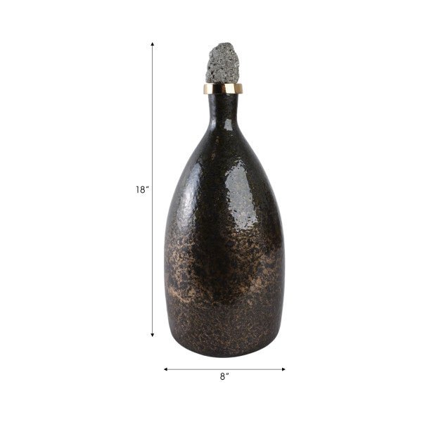 Arielle Pyrite Stone And Glass Bottle Vases and Jars| Sagebrook Home