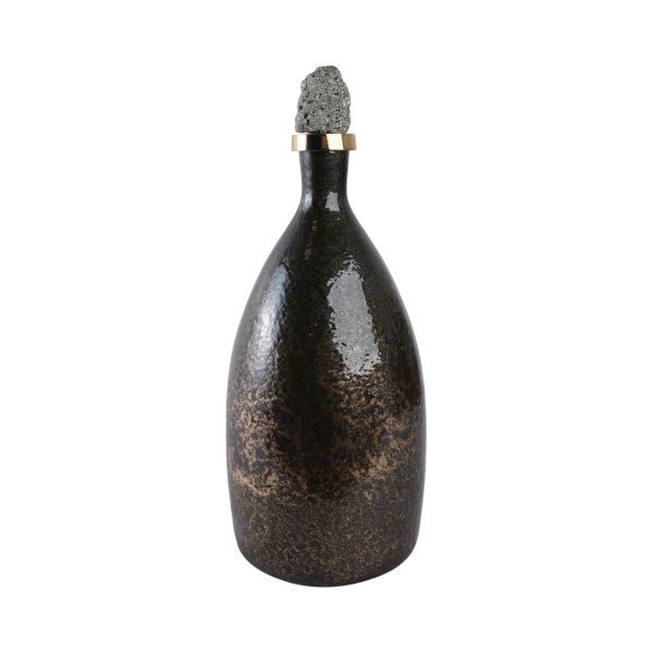 Arielle Pyrite Stone And Glass Bottle Vases and Jars| Sagebrook Home