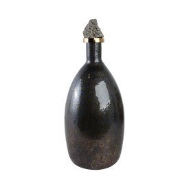 Arielle Pyrite Stone And Glass Bottle Vases and Jars| Sagebrook Home