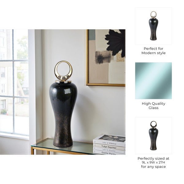 Arielle Pyrite Stone And Metal Oversized Vases and Jars| Sagebrook Home