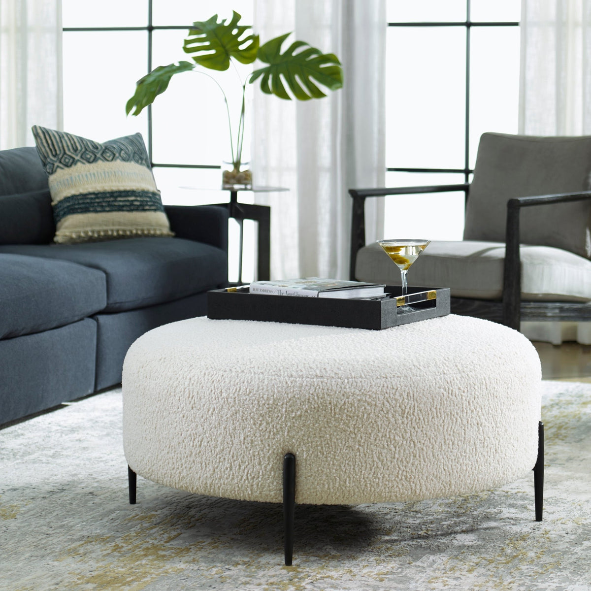 Arles Large Ottoman, Black Ottomans| Uttermost