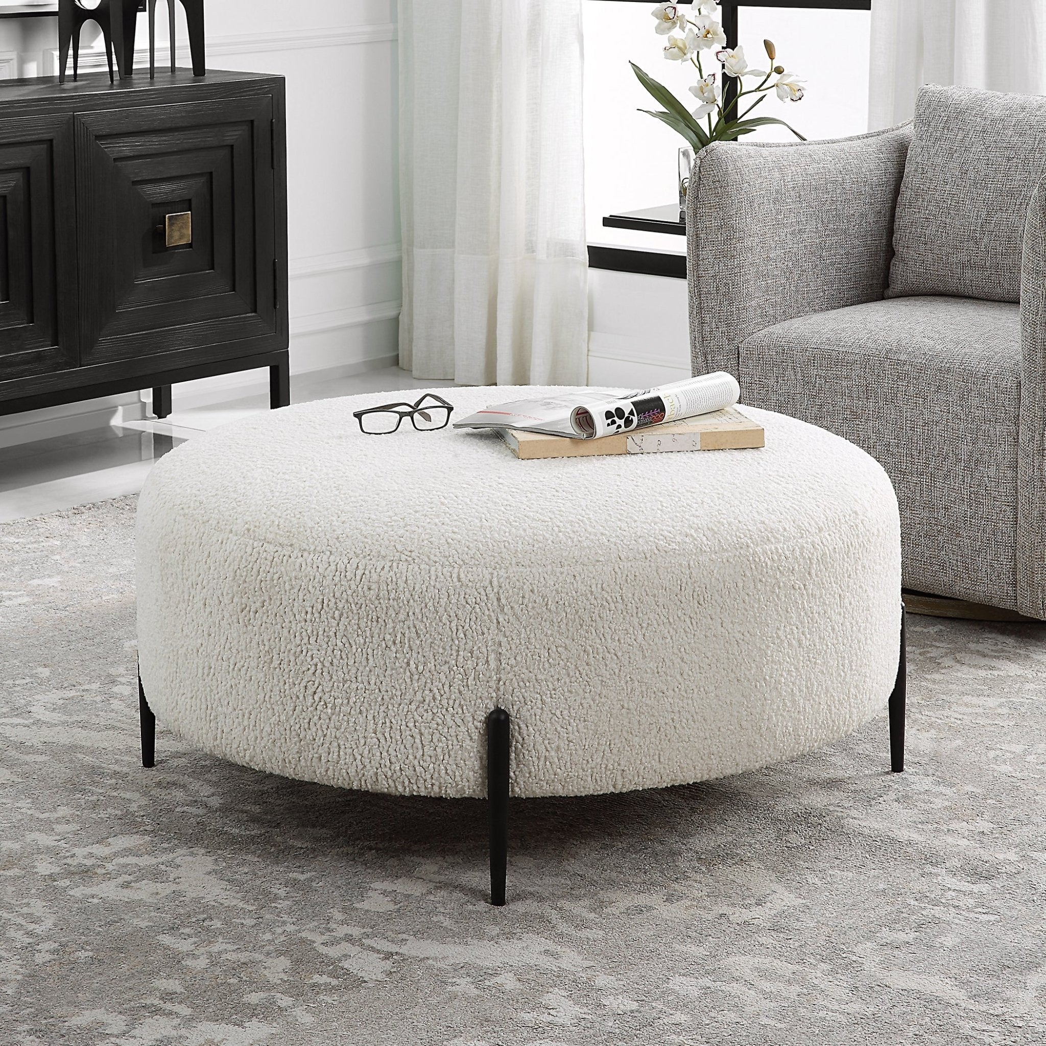Arles Large Ottoman, Black Ottomans| Uttermost