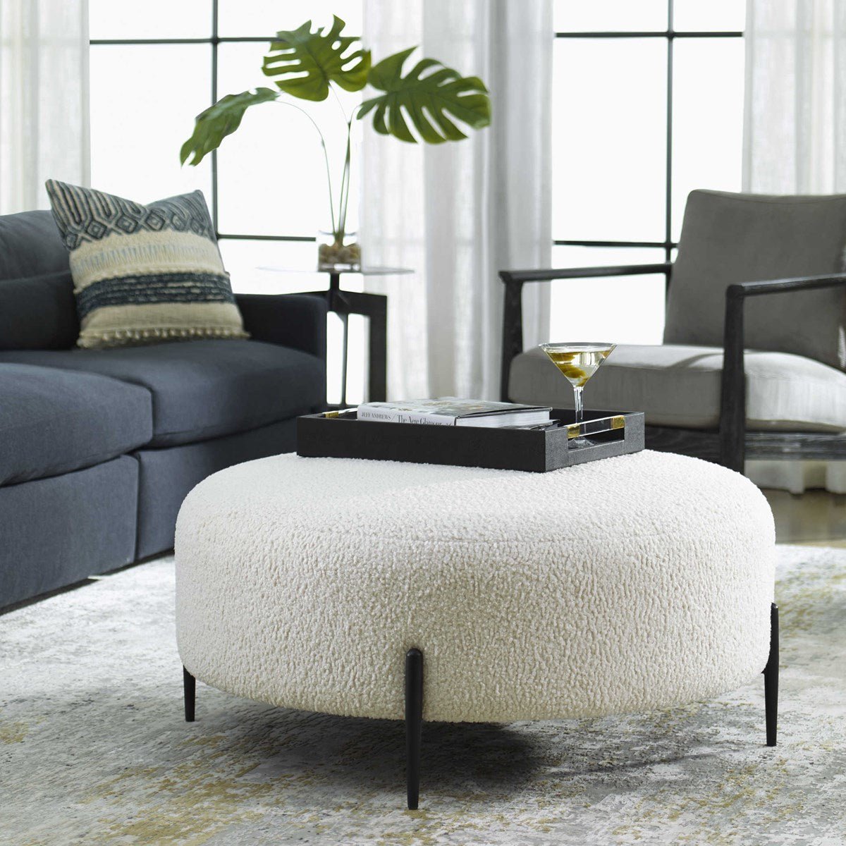 Arles Large Ottoman, Black Ottomans| Uttermost