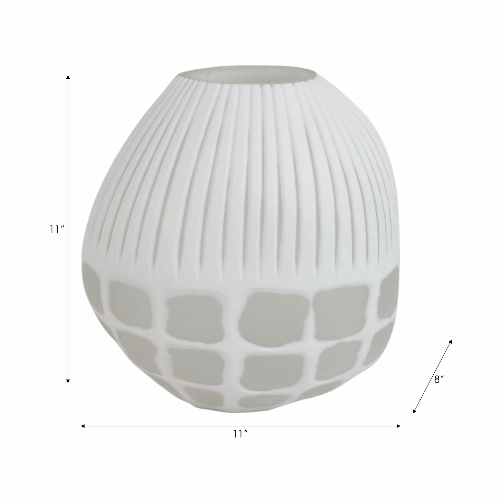 Arles White Glass Vase Vases and Jars| Sagebrook Home