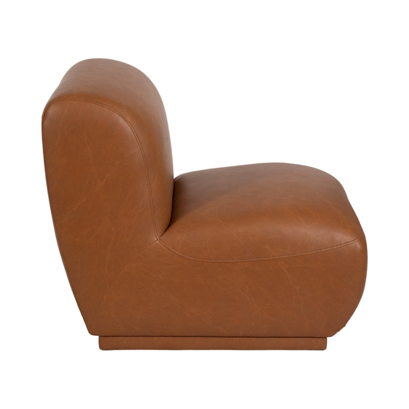Armless Accent Chair, Brown - Al Rugaib Furniture