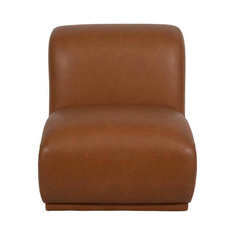 Armless Accent Chair, Brown - Al Rugaib Furniture