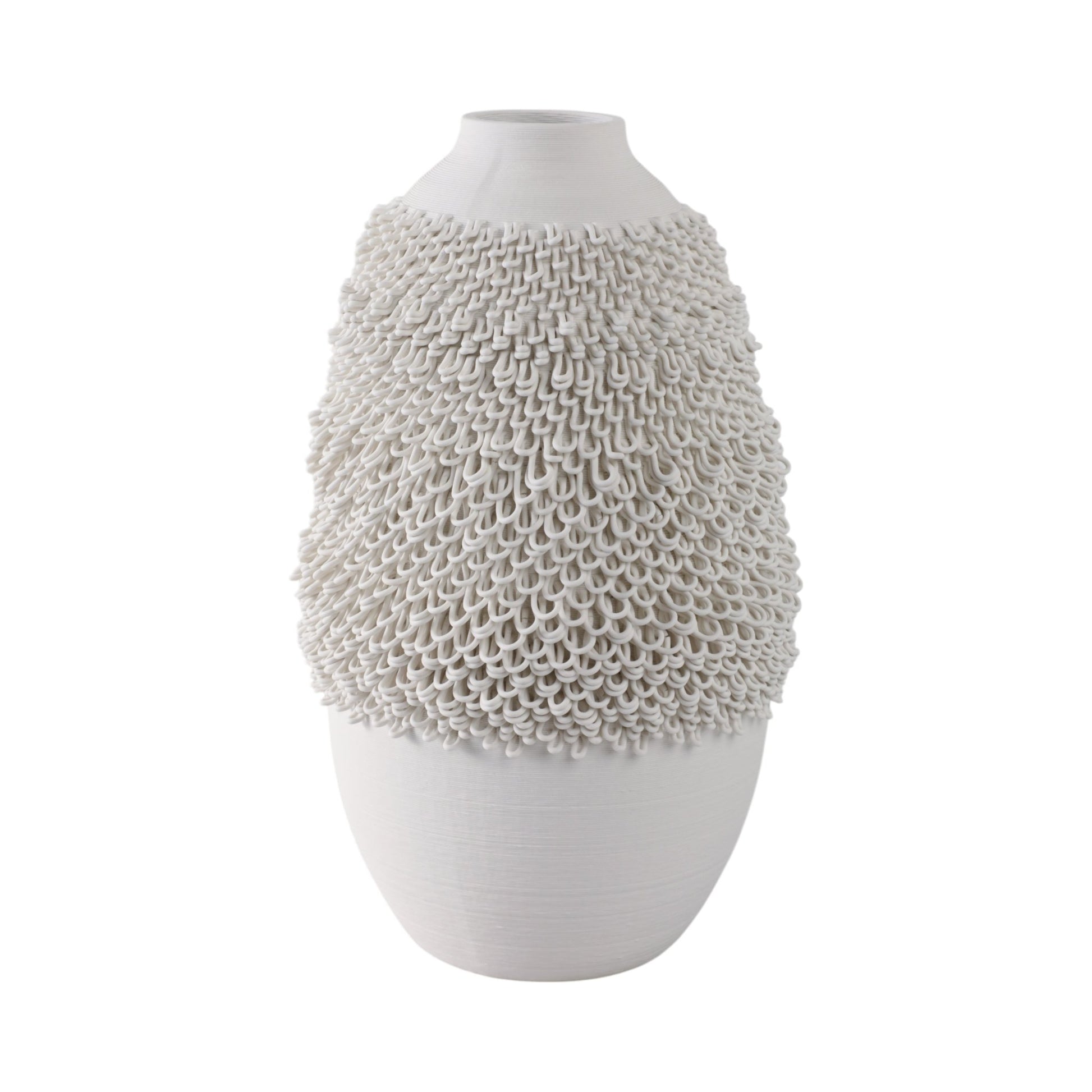 Arroyo 3d Printed Porcelain Vase, Ivory Vases and Jars| Sagebrook Home