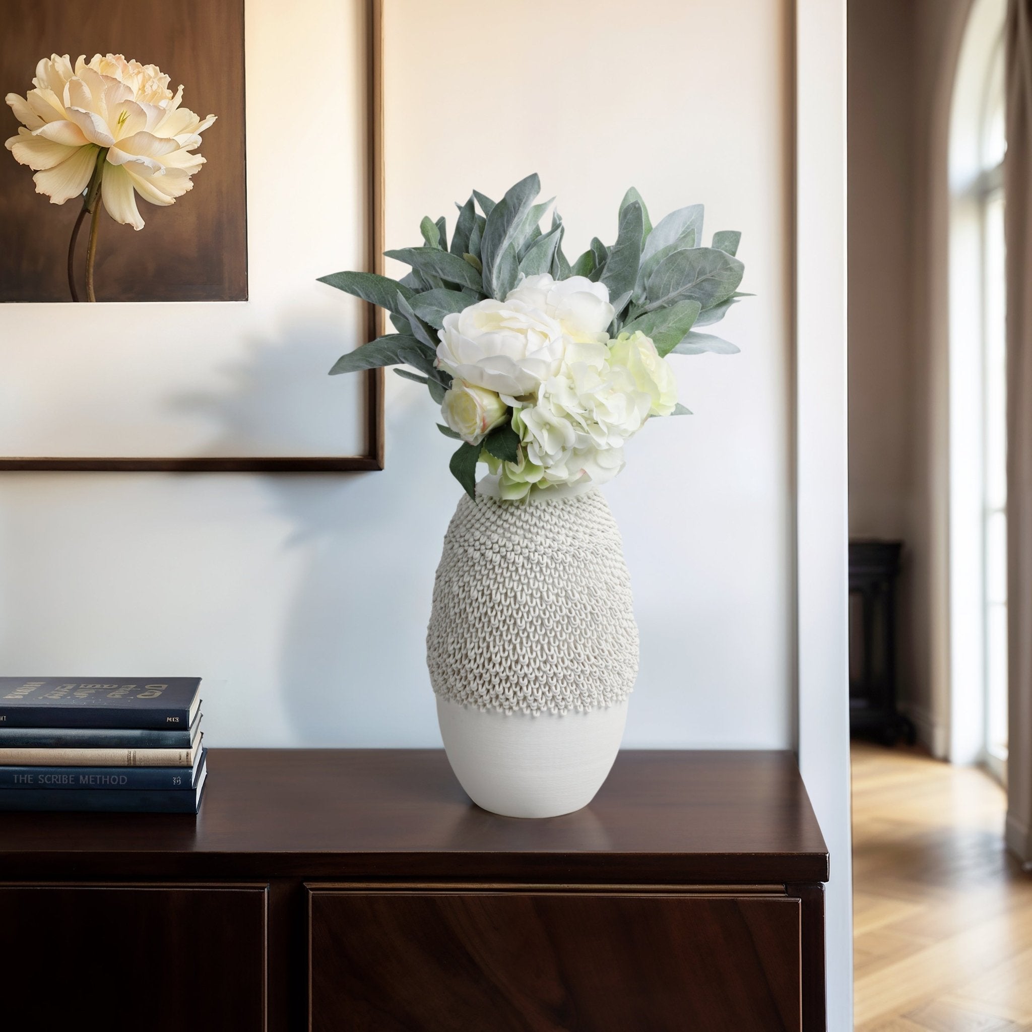 Arroyo 3d Printed Porcelain Vase, Ivory Vases and Jars| Sagebrook Home