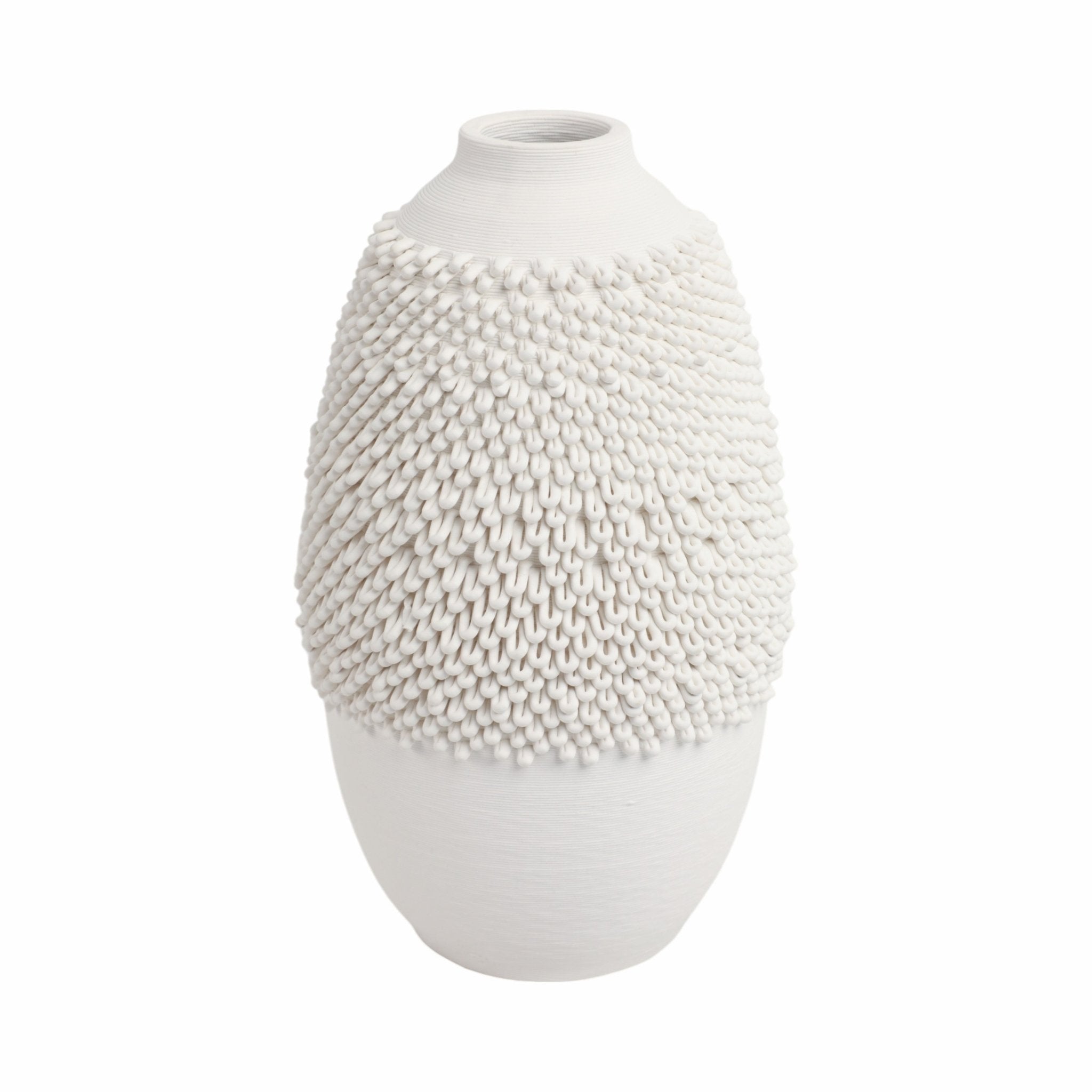 Arroyo 3d Printed Porcelain Vase, Ivory Vases and Jars| Sagebrook Home