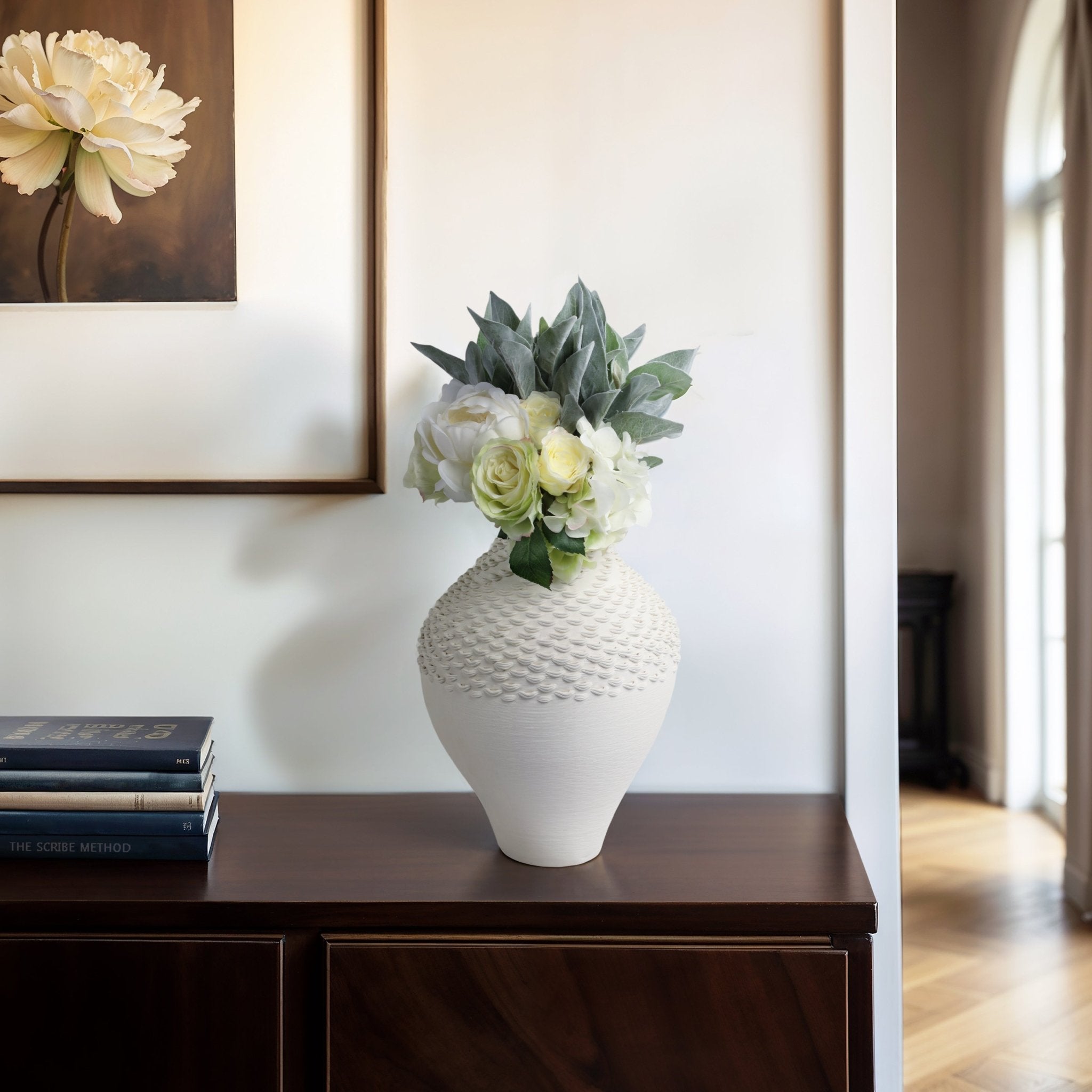 Arroyo 3d Printed Porcelain Vase, Ivory Vases and Jars| Sagebrook Home