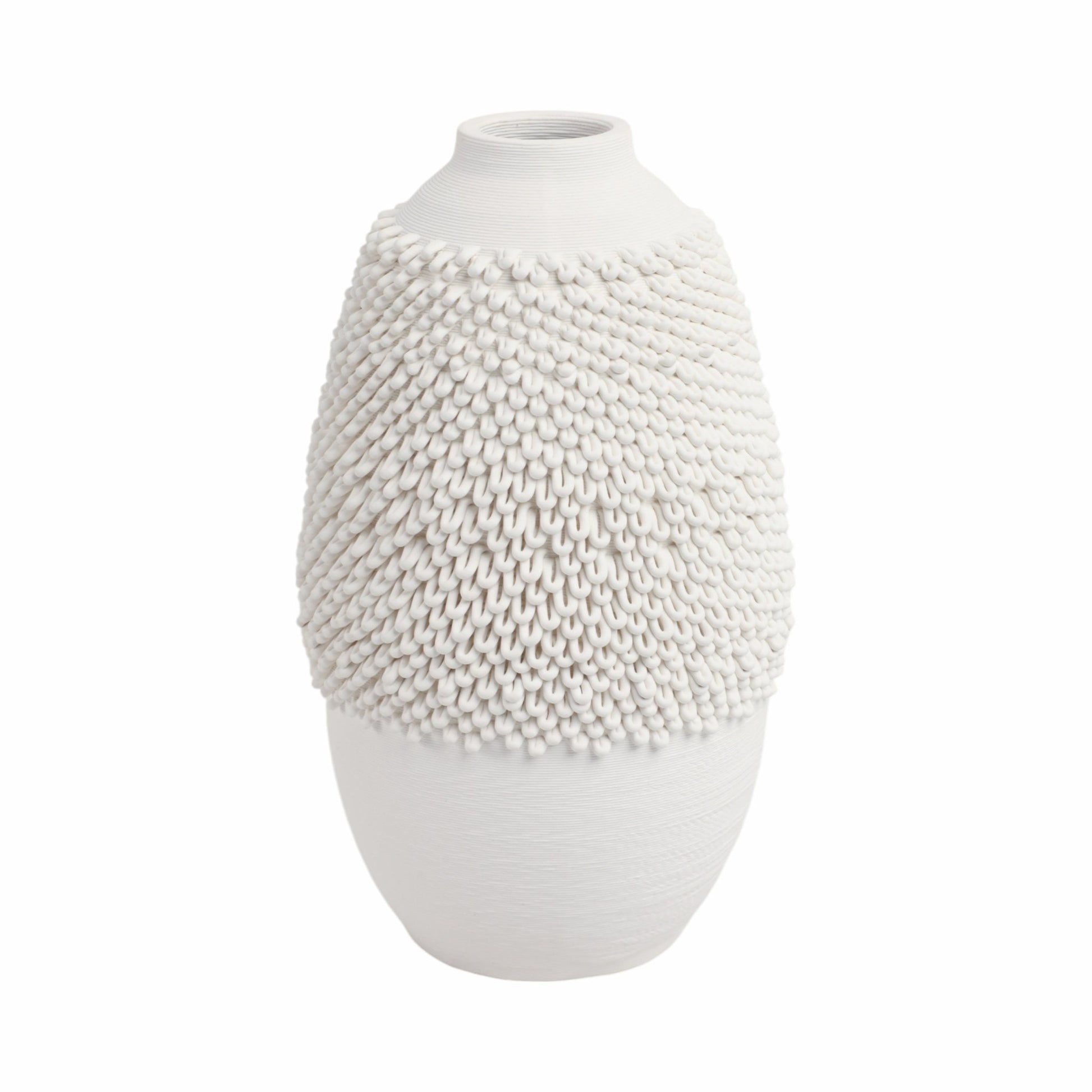 Arroyo 3d Printed Porcelain Vase, Ivory Vases and Jars| Sagebrook Home