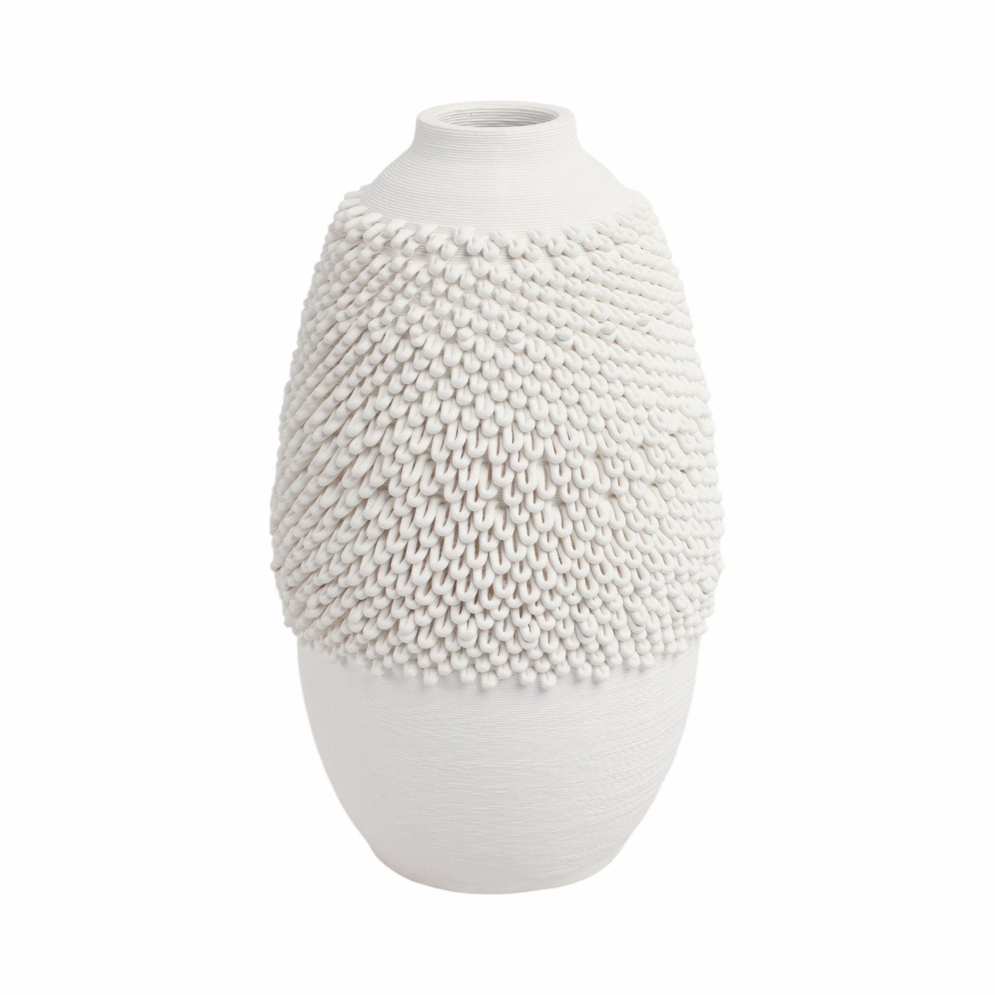 Arroyo 3d Printed Porcelain Vase, Ivory Vases and Jars| Sagebrook Home